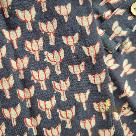 Black lotus Mid length kurta with elbow sleeve (6m-6years) Sokkaai