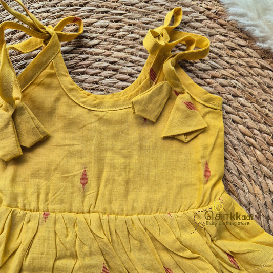 Mustard & Red - Tassel Tie Girl Frock (Newborn to 3years)