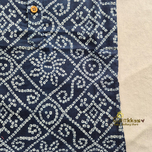 Indigo Bandhini long kurta with full sleeve (0-6years) - Sokkaai