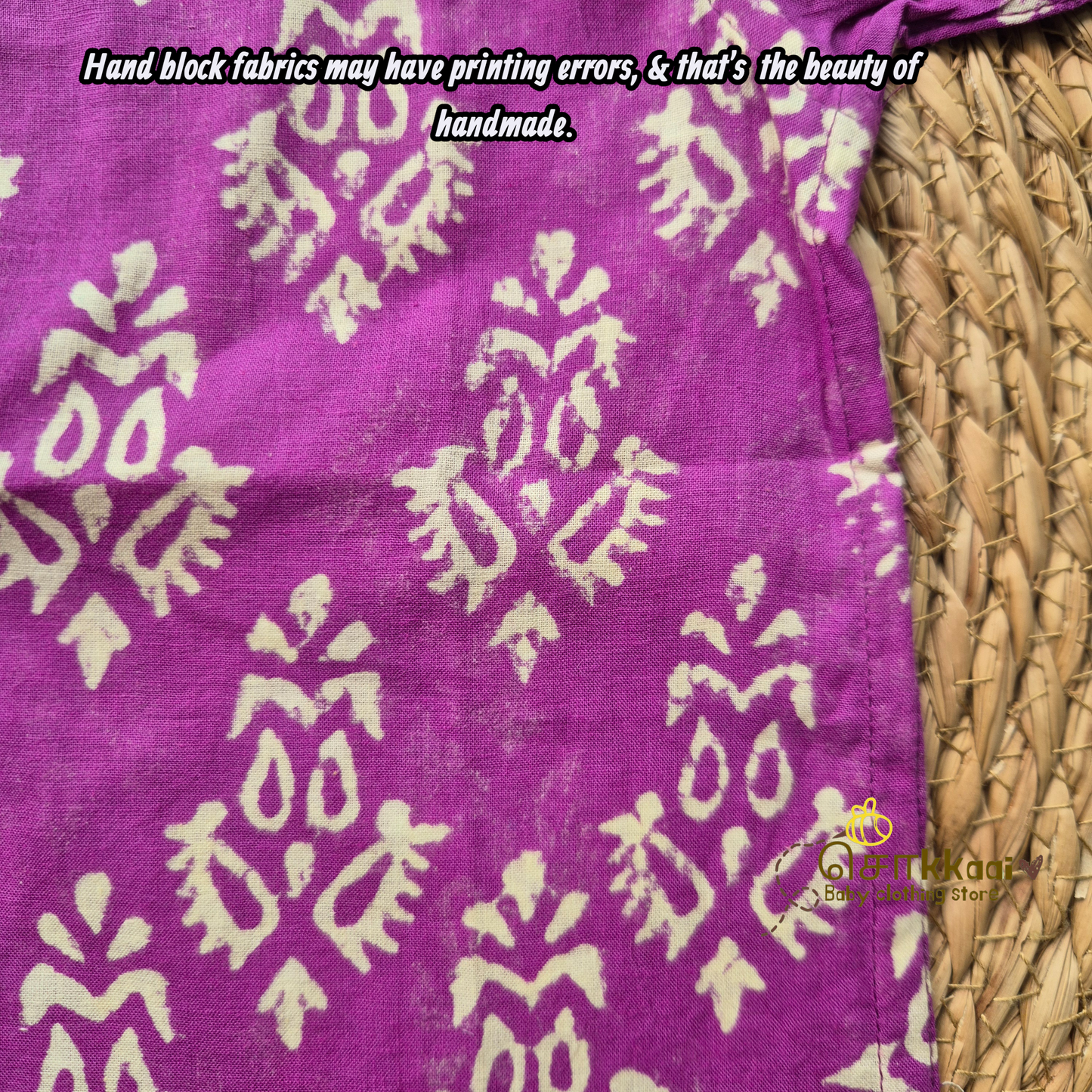 Purple block Cotton Kids Short Kurta (6m-5yrs) - Sokkaai