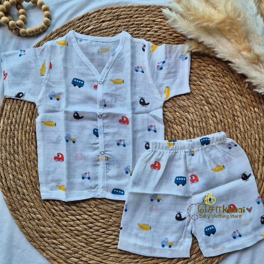 100% Organic Muslin Coord Set (6m to 12m)