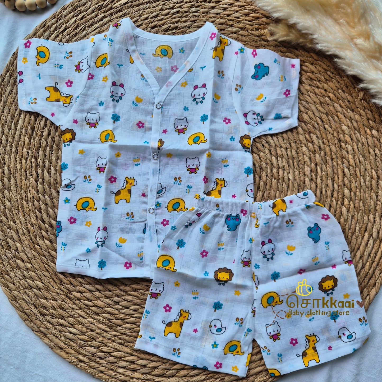 100% Organic Muslin Coord Set (6m to 12m)