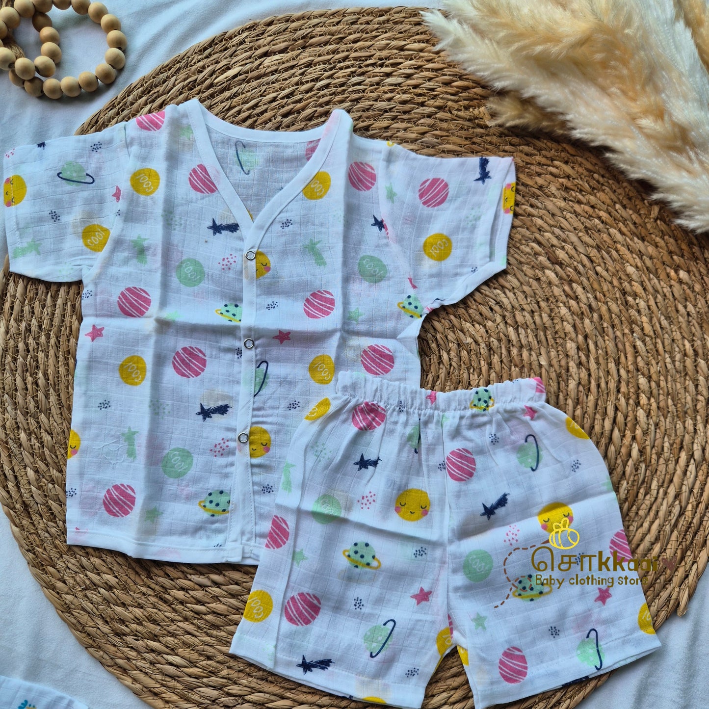 100% Organic Muslin Coord Set (6m to 12m)