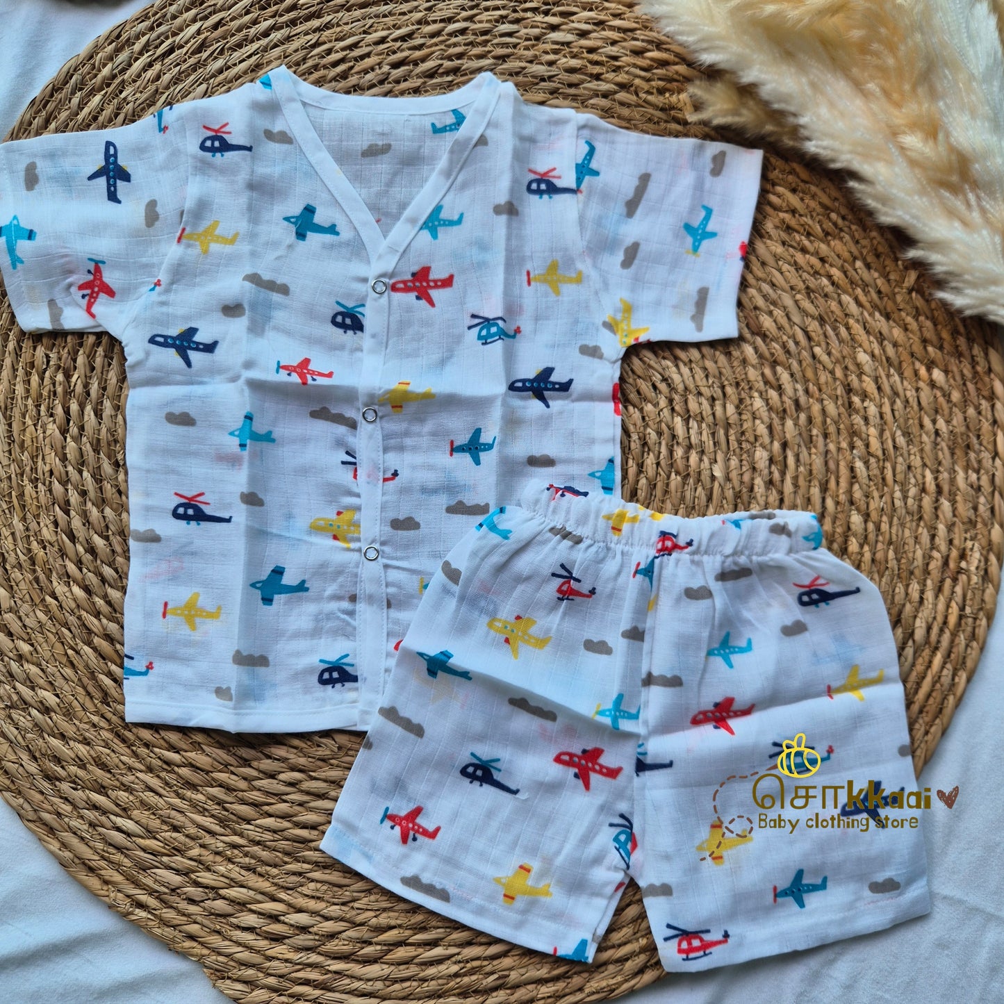 100% Organic Muslin Coord Set (6m to 12m)