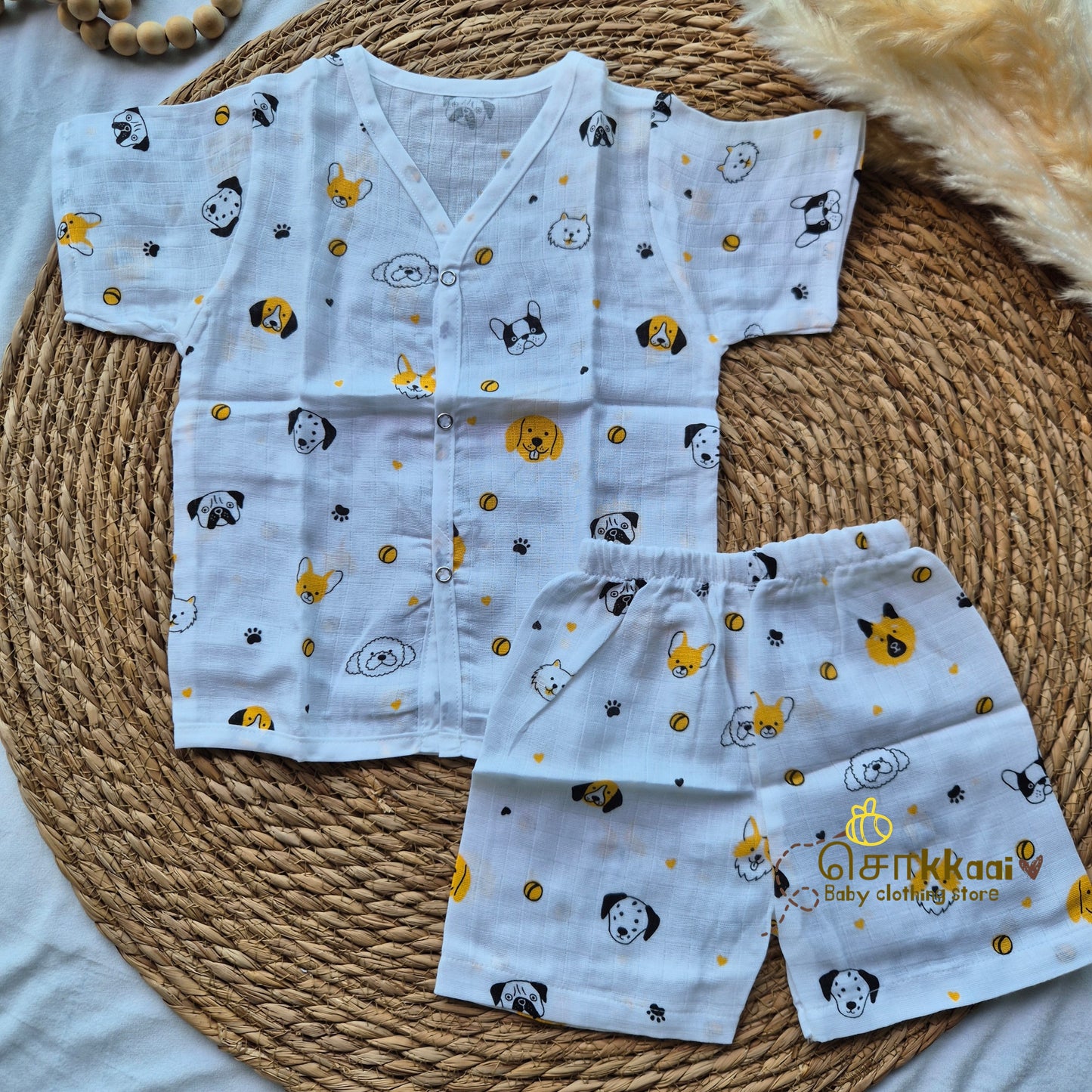 100% Organic Muslin Coord Set (6m to 12m)