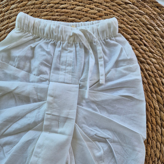 White Soft Cotton Dhoti Pant (0-5years) Sokkaai