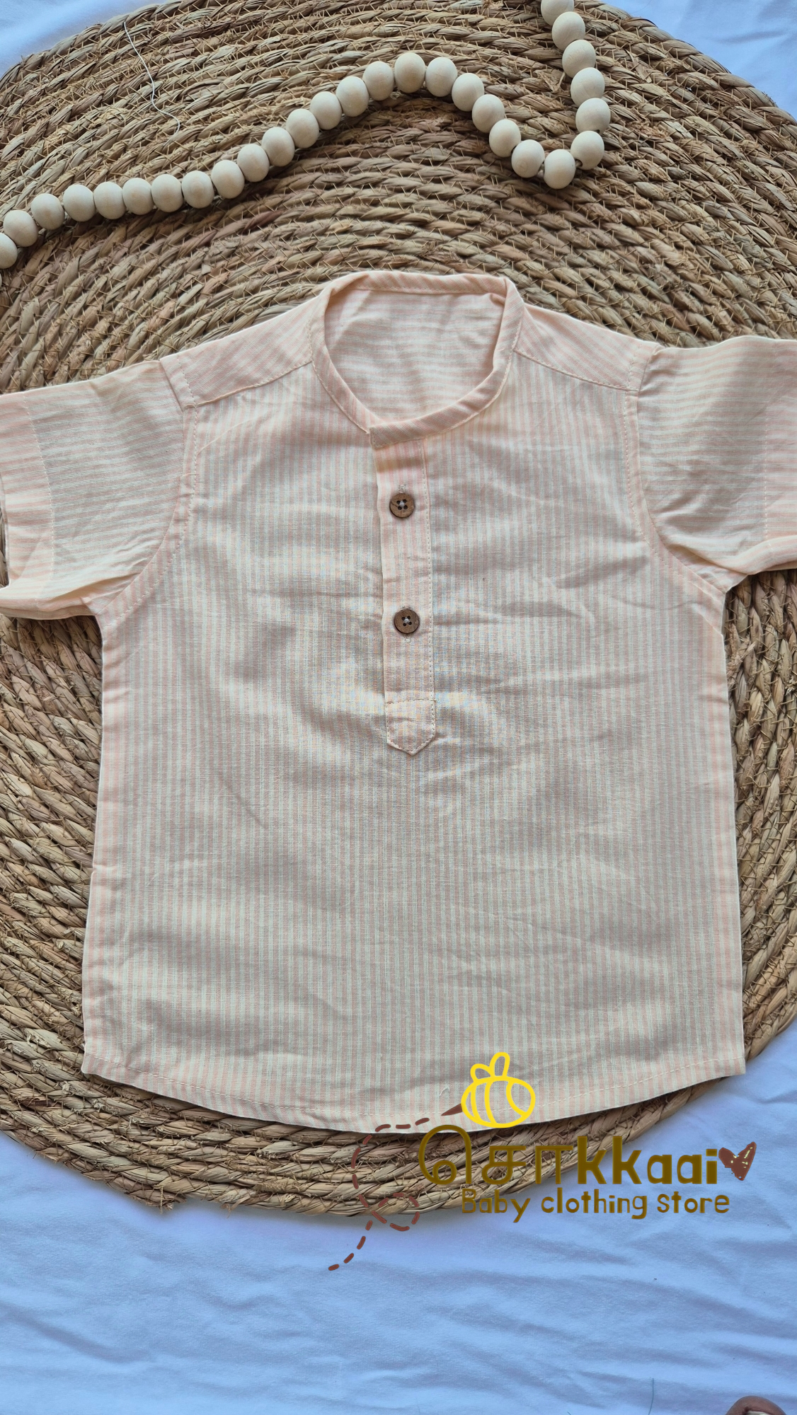 Kids Short Kurta (1 -3Years) Pink stripes