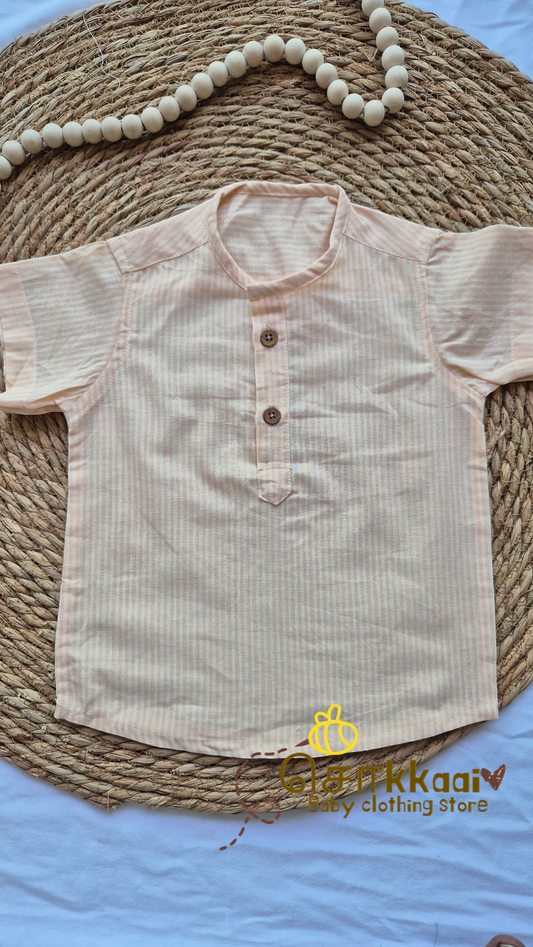 Kids Short Kurta (1 -3Years) Pink stripes