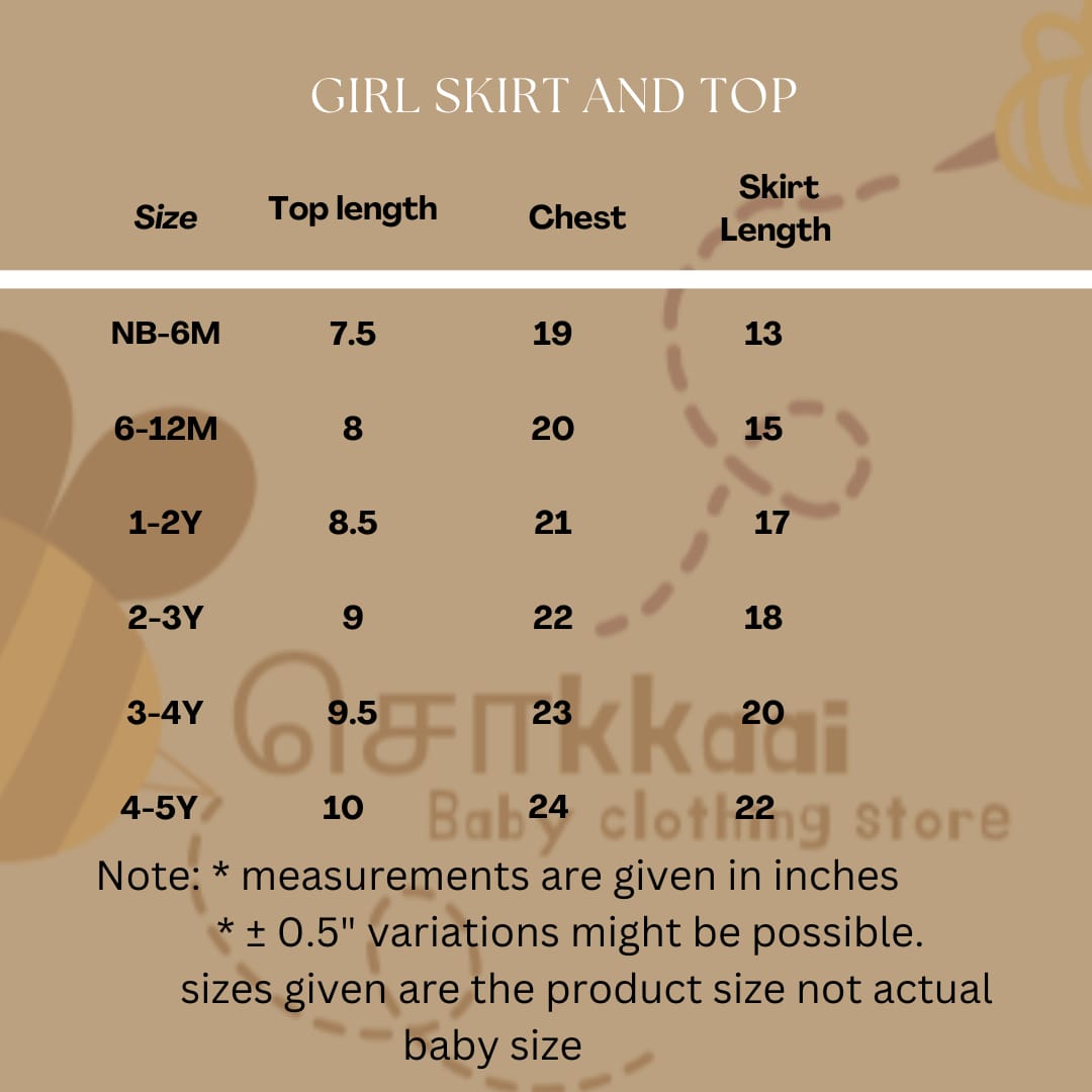 Yellow & Blue Butta Skirt and top Girls (6m-6years) - Sokkaai