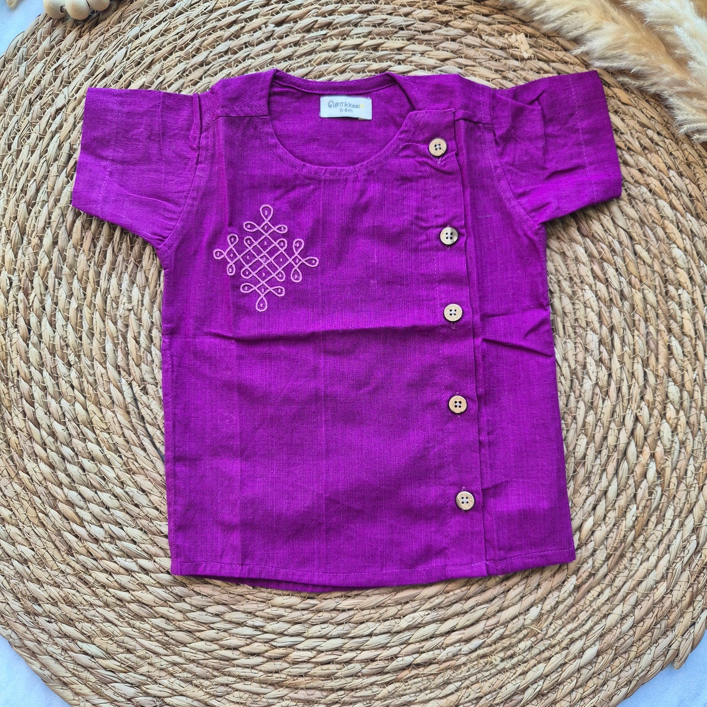 Mangalgiri Cotton Dhoti set - Purple grace (0-3years)