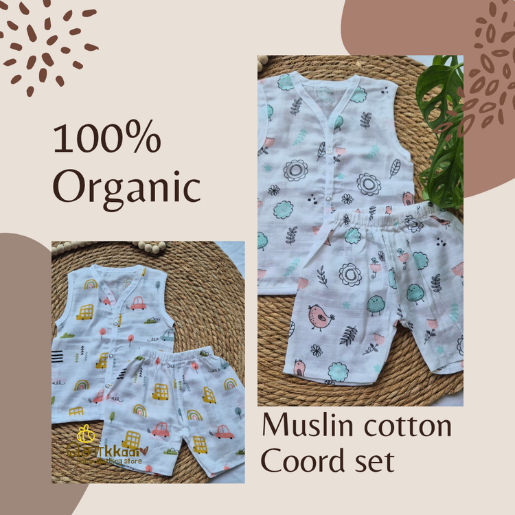 100% Organic Muslin Cotton Coord Set