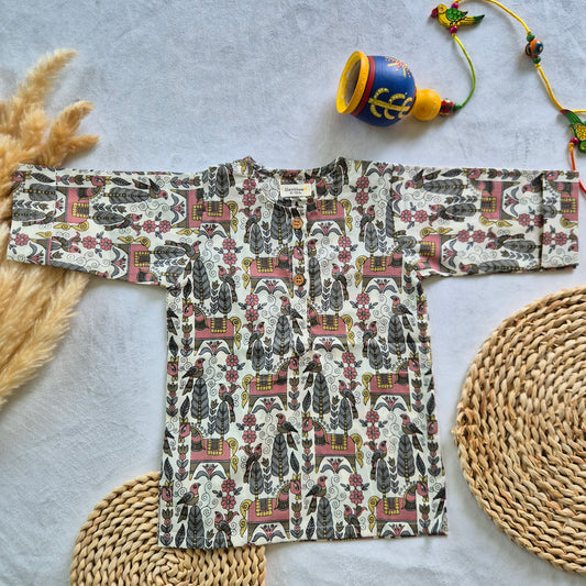 Flying Mane mid length kurta with elbow sleeve (0-6years) Sokkaai