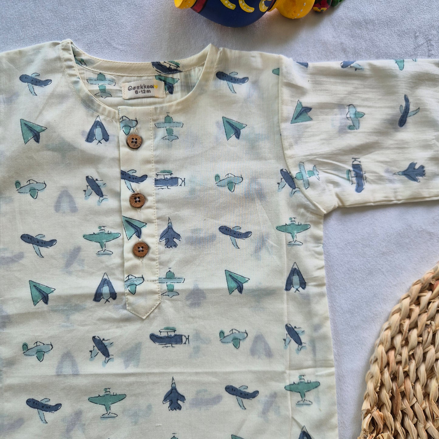 Junior Aviator mid length kurta with elbow sleeve (0-6years) Sokkaai