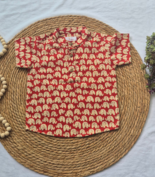 Red elephant Kids Short Kurta (6m-3Years)