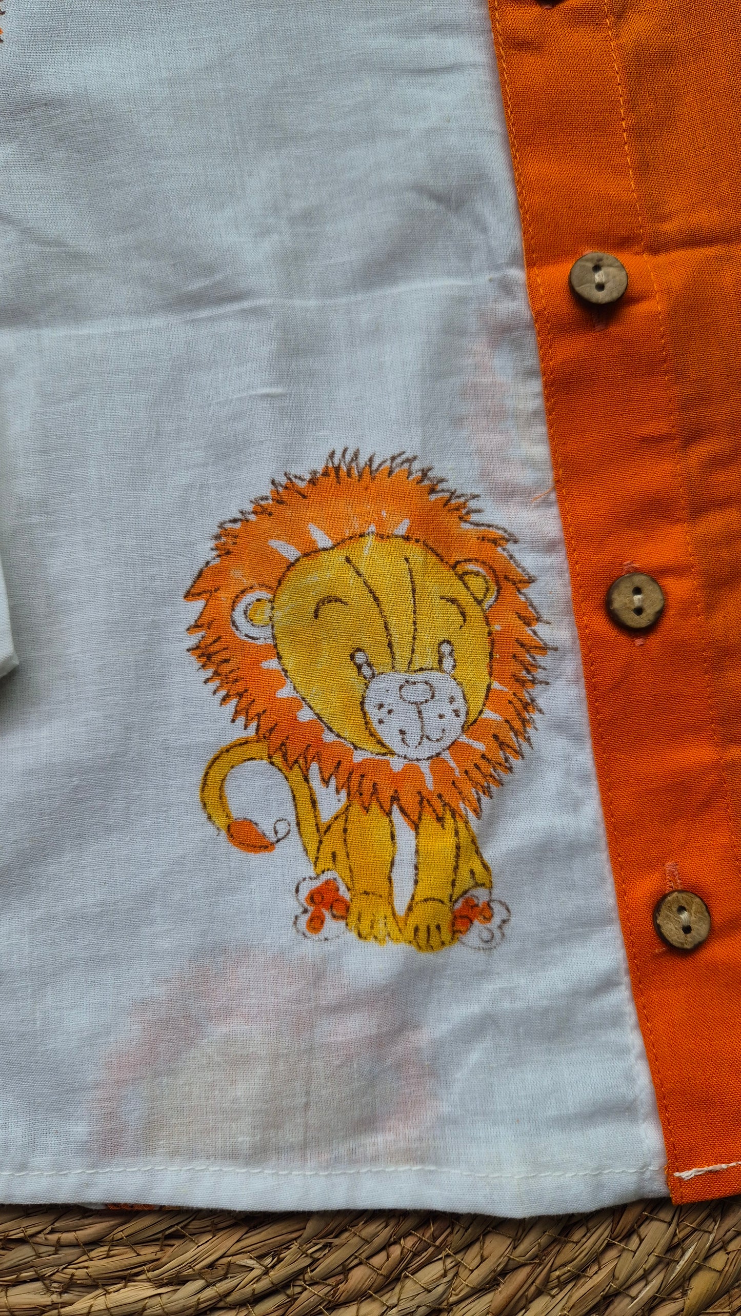 Mix Match Lion And Orange Kids Cotton Shirt (0-5years)