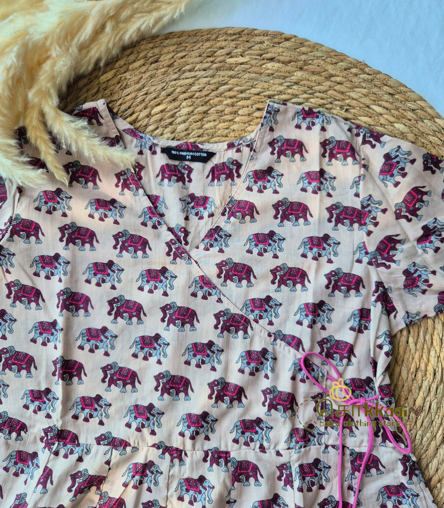 Onion pink elephant Women's anarkali (family combo) - M to XXL