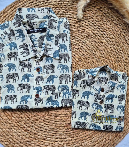 Blue Elephant Dad-Son Combo