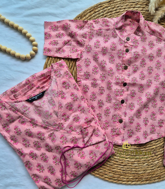 Pink floral Mom-Son Combo