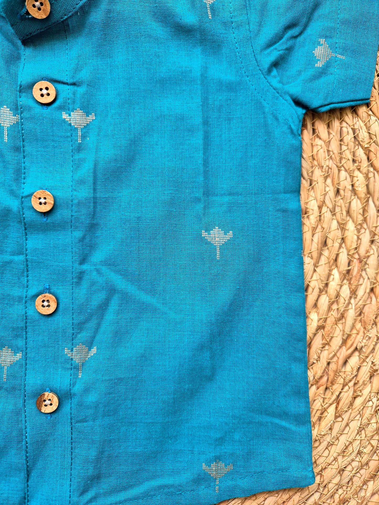 Peacock blue lotus Kids Shirt (6m to 5years)