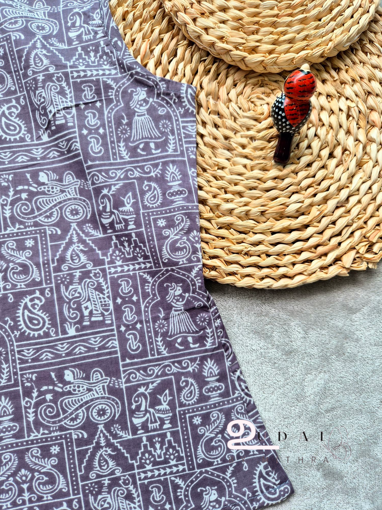 Grey warli women sleeveless top - XS to XXL