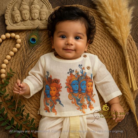 Radhe Krishna kids dhoti set (0-3yrs)