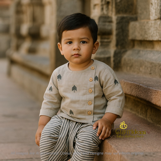 Spade bloom kids cotton dhoti set (0-3yrs)
