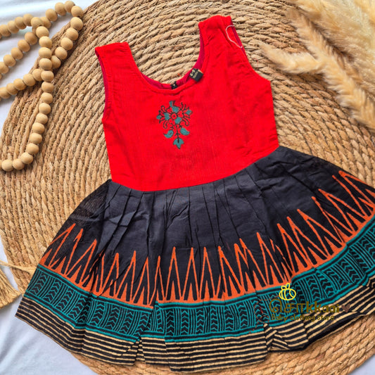 Artisan handmade Girl Frock - (6-9m) - Sokkaai