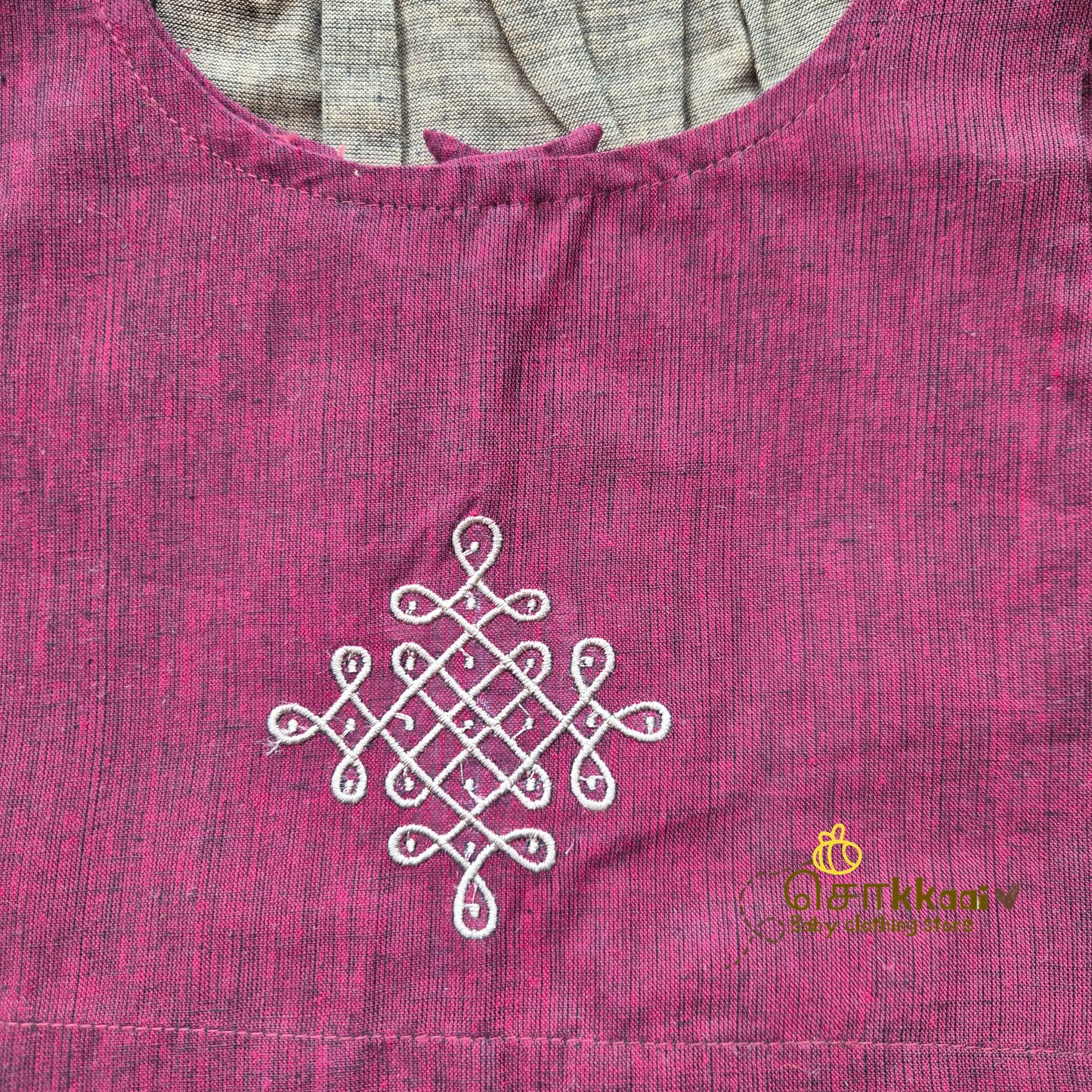 Mangalgiri Cotton  Skirt and top Girls - Dusky Maroon and Ash (6m-5years) - Sokkaai