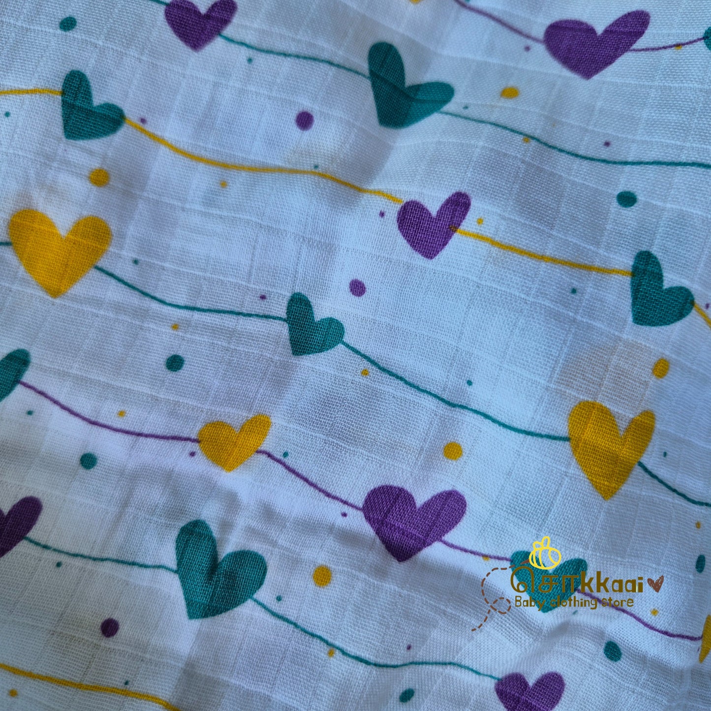 Sokkaai Soft Muslin Cotton GIFT BOX - Heart Lines (0 to 12m) - Sokkaai