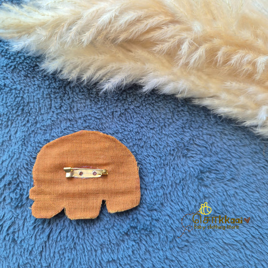 Beaded Elephant Embellished Brooch Pin