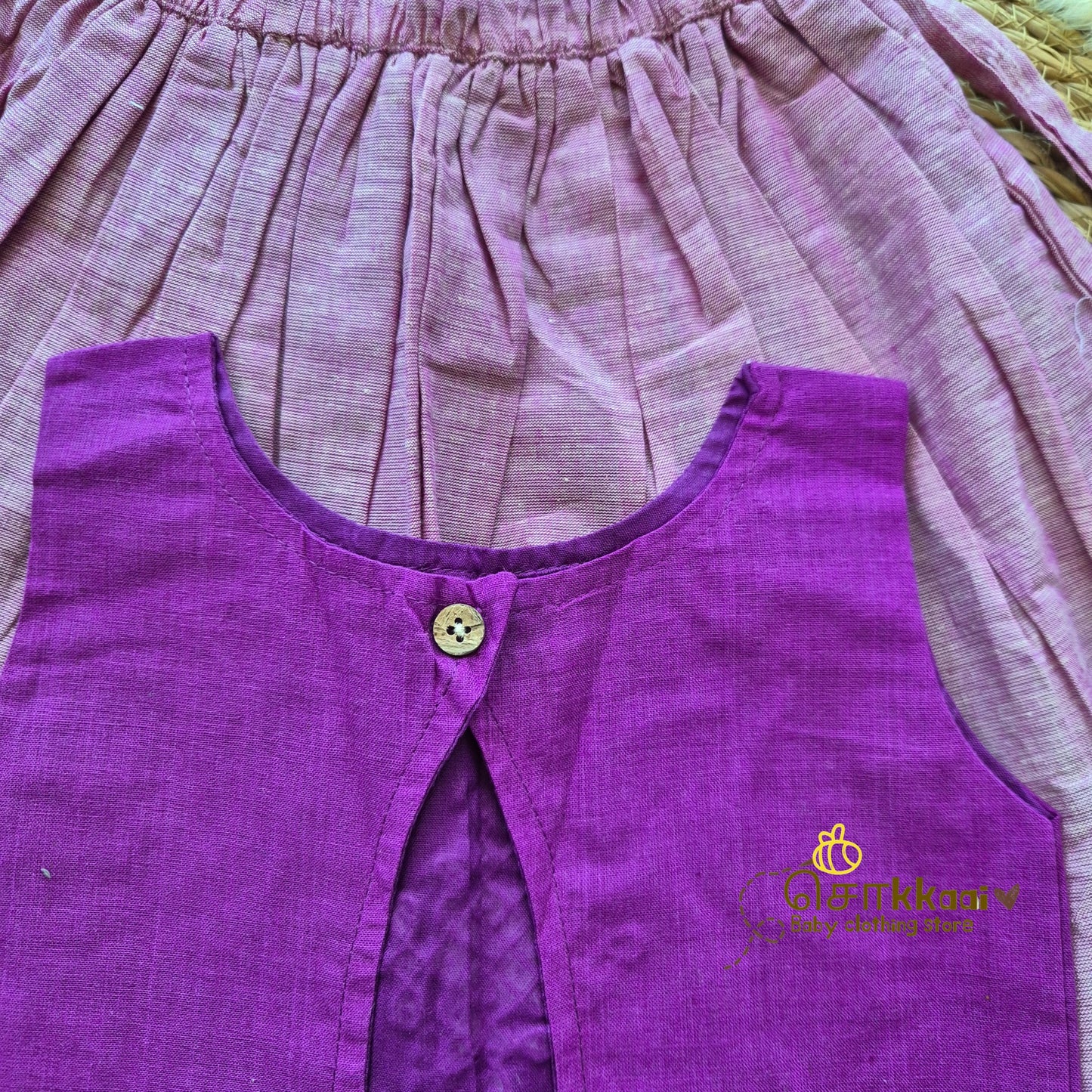 Mangalgiri Cotton Skirt and top Girls  - Purple Grace (6m-5years) - Sokkaai