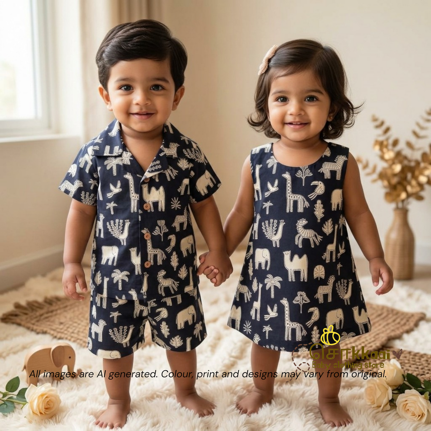 Midnight Safari A-line frock - (0-6years) Sokkaai