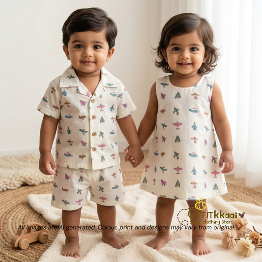 Little Aviator Cotton Coord Set (0-10years) - Sokkaai