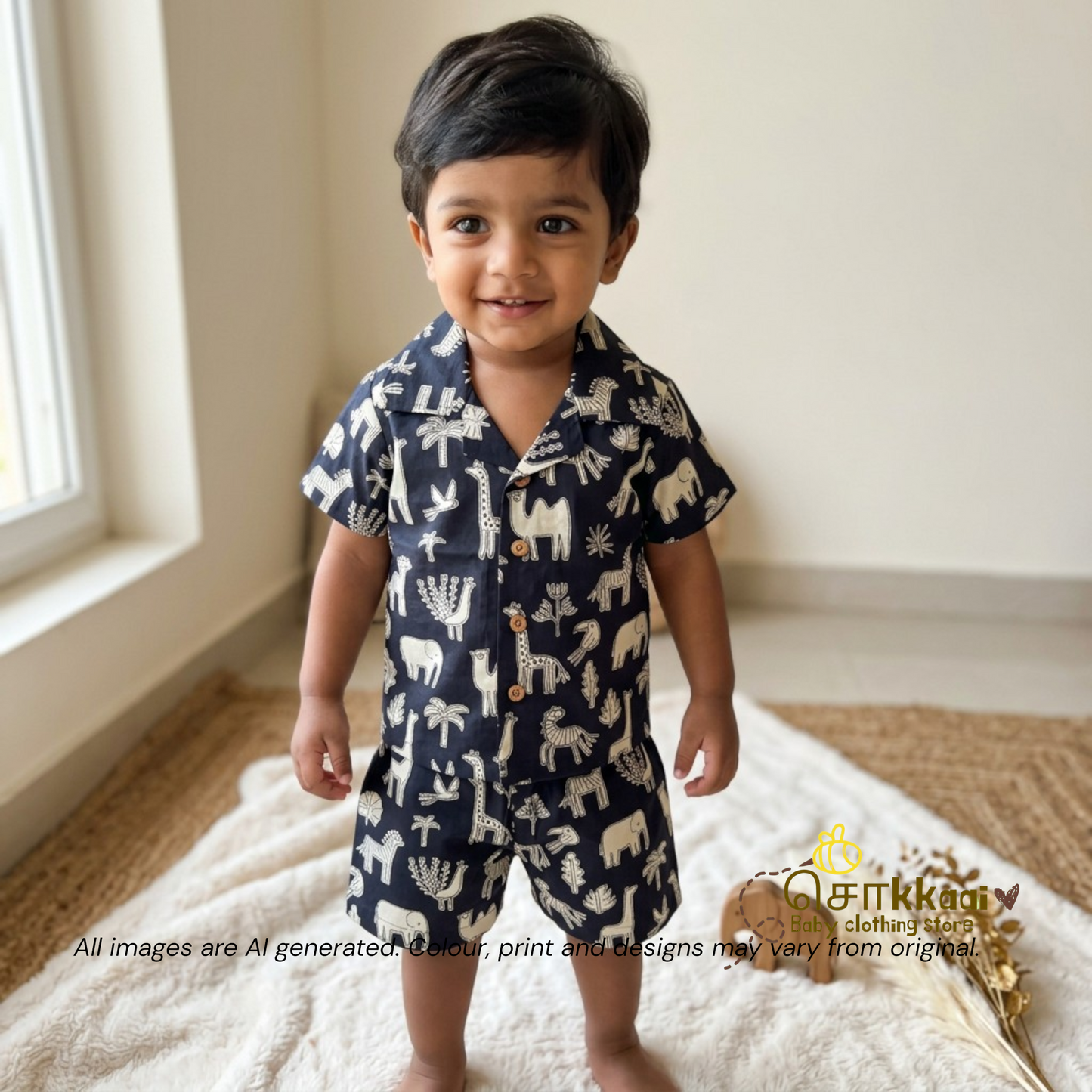 Midnight Safari Cotton Coord Set (0-10years) - Sokkaai