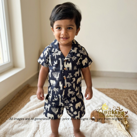 Midnight Safari Cotton Coord Set (0-10years) - Sokkaai