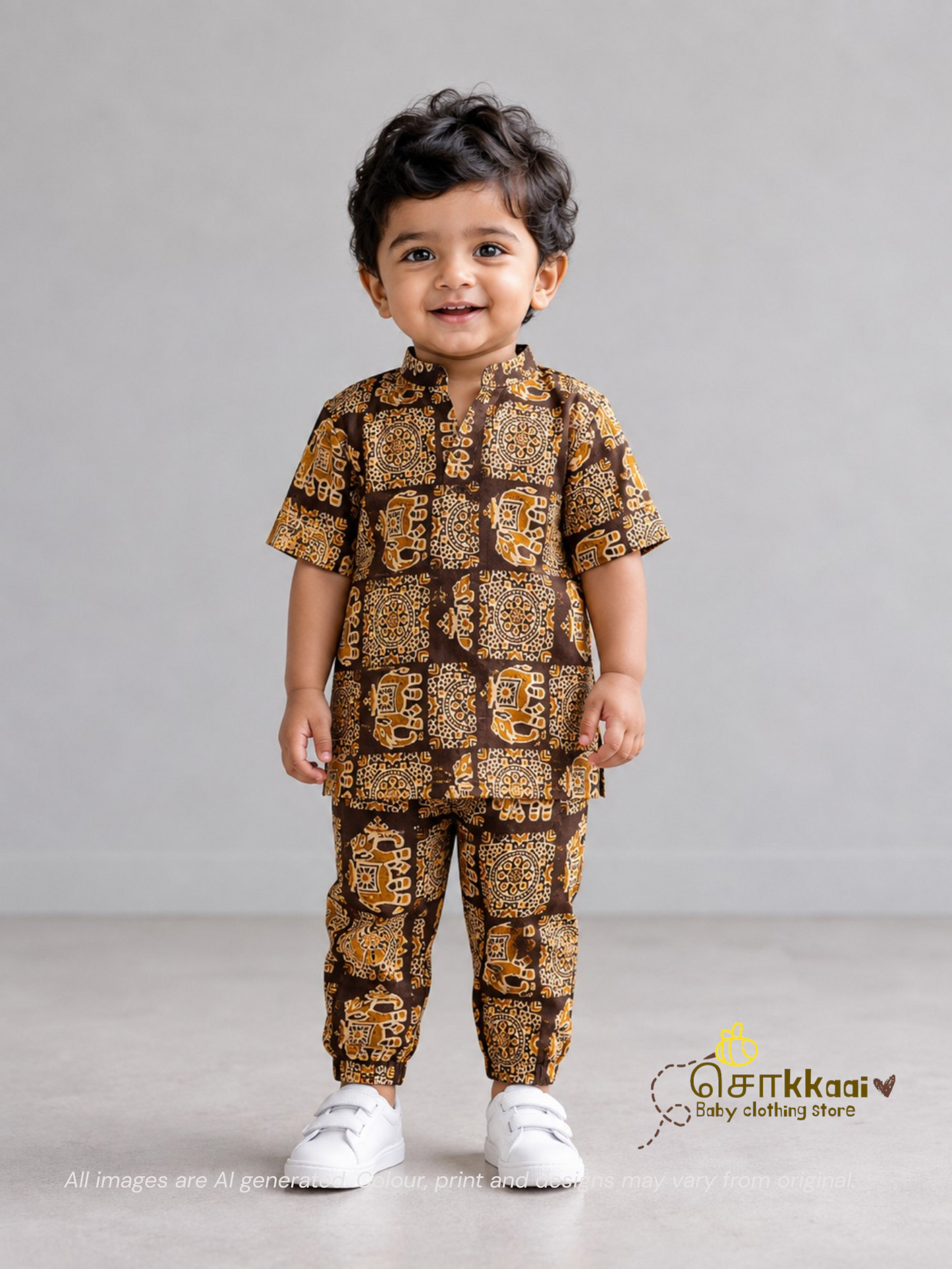 Brown Elephant Trail Jogger Set (1-6years) - Unisex - Sokkaai