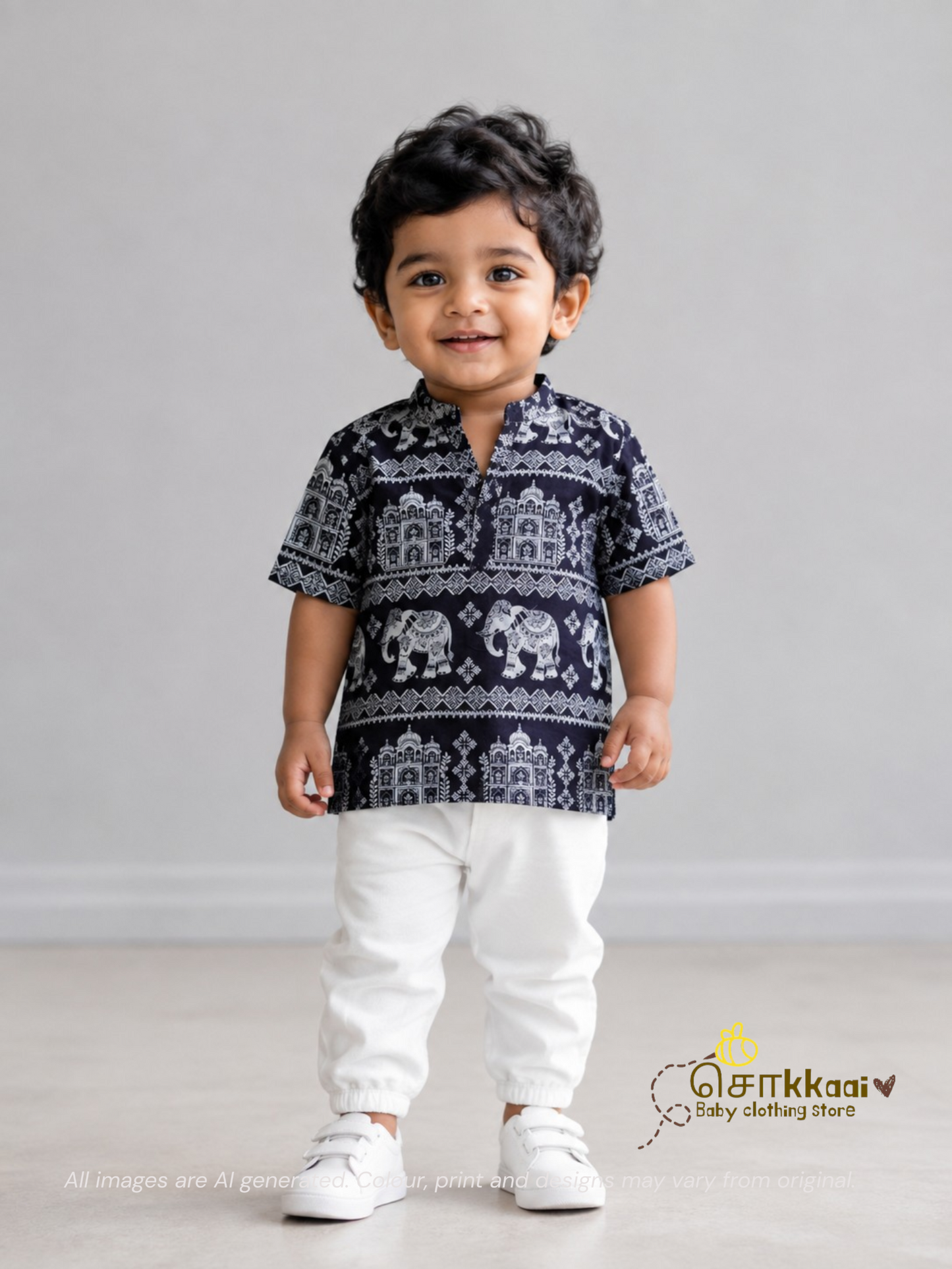 Black Trail Kurta (1-6years) - Unisex - Sokkaai