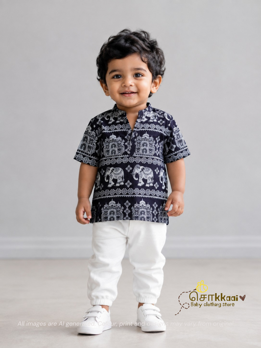 Black Trail Kurta (1-6years) - Unisex - Sokkaai