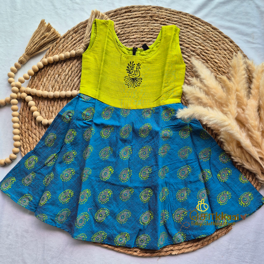 Artisan handmade Girl Frock - (9-12m)