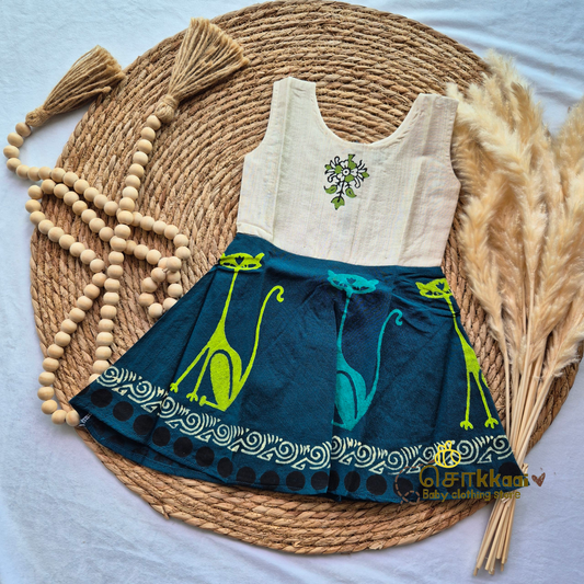 Artisan handmade Girl Frock - (3-6m)