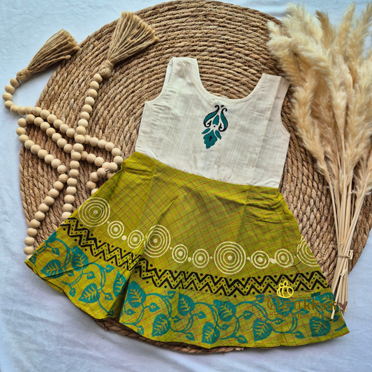 Artisan handmade Girl Frock - (3-6m)