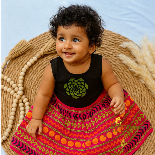 Artisan handmade Girl Frock - (6-9m)