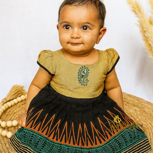 Artisan handmade Girl Frock - (6-9m)