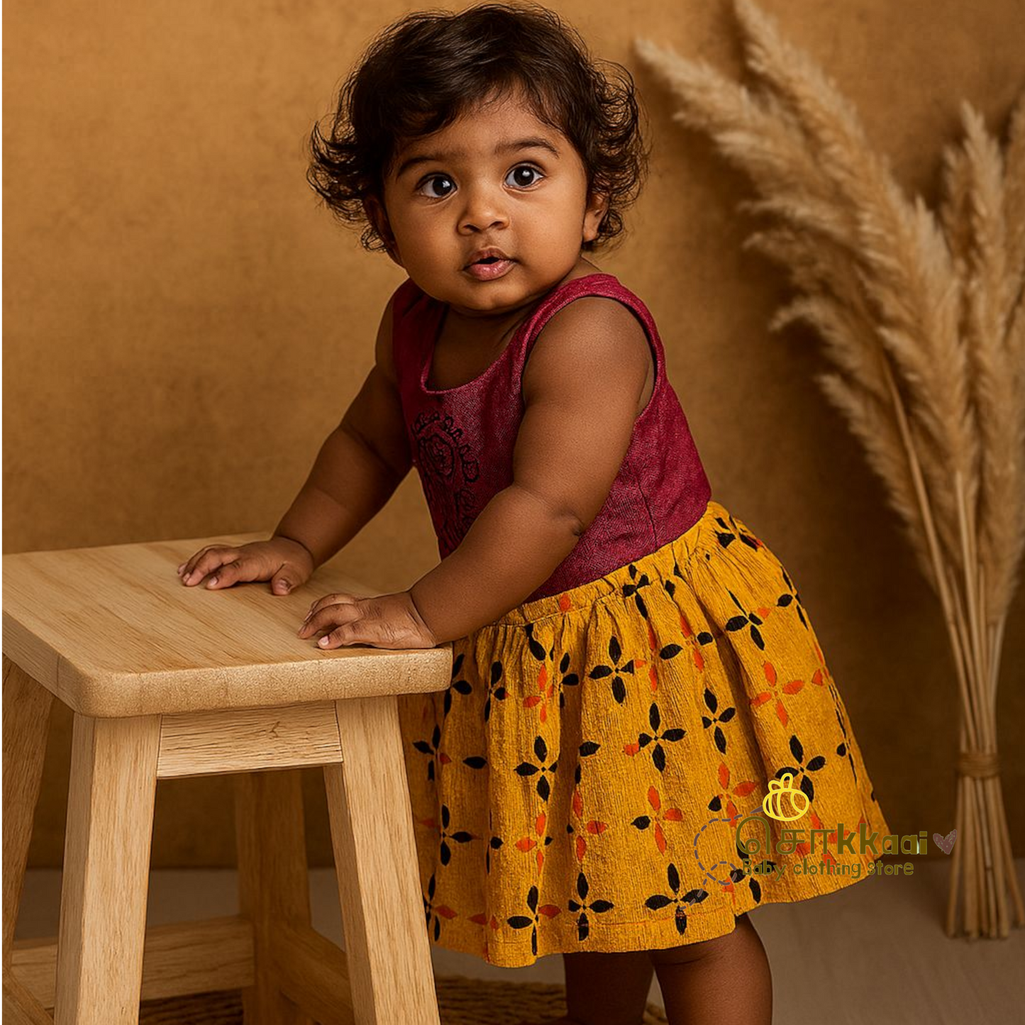 Artisan handmade Girl Frock - (6-9m)