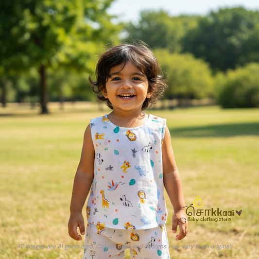 Savannah parade muslin cotton Coord Set (0-2years) - Unisex - Sokkaai