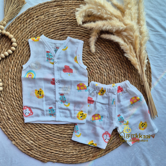 100% Organic Muslin Coord Set (nb to 6m)