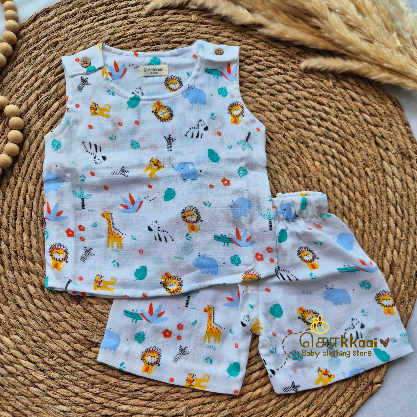 Savannah parade muslin cotton Coord Set (0-2years) - Unisex - Sokkaai