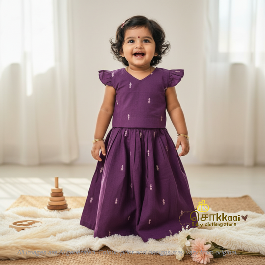 Royal purple arrow skirt & top - (6m-5years) Sokkaai