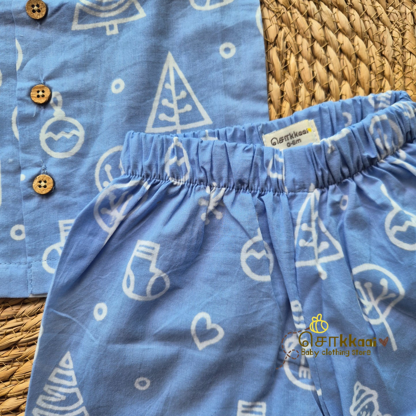 Frosty blue icon Christmas vibe coord set (0-10years) - Sokkaai