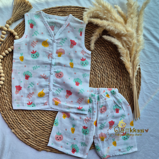 100% Organic Muslin Coord Set (2y to 3y)